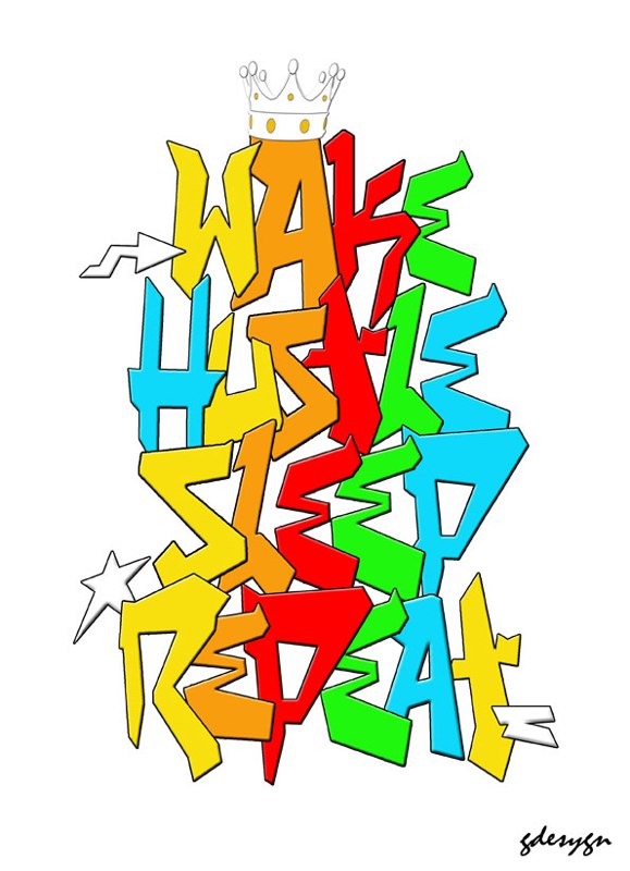 Lettering — Punchlines — Wake Hustle Sleep Repeat